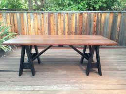Sawhorse Outdoor Table By My Lyon Men Outdoor Tables Diy Outdoor Table Sawhorse