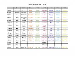 homeschool schedule template daily printable schedule template