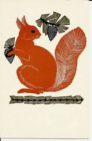 Ornamental Squirrel Vintage Russian Postcard Ussr Soviet 1972 Squirrel Art Squirrel Print Squirrel