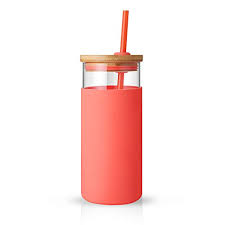 They keep your cold drinks ice cold for up to 24 hours or hot beverages hot for up to 12 hours. Tronco 20oz Glass Tumbler Straw Silicone Protective Sleeve Bamboo Lid Bpa Free Living Coral Pricepulse