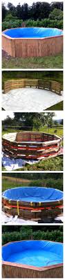 Diy Swimming Pool Using 9 Full Size Pallets And A Very Large Medium Duty Tarp Diy Pool Diy Swimming Pool Diy Outdoor