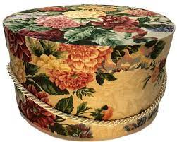 Large Hat Box In Vintage Floral Ready To Ship Round Box Etsy Fabric Covered Boxes Vintage Floral Fabric Hat Box
