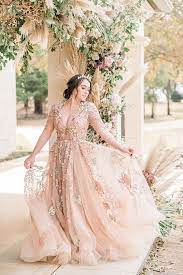 Iridescent Details For A Rose Gold Castle Wedding Rose Gold Wedding Dress Rose Wedding Dress Blush Wedding Gown
