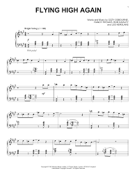 Ozzy Osbourne Flying High Again Sheet Music Notes Chords Download Printable Piano Sku 165452