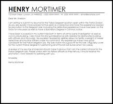 Police Sergeant Cover Letter Sample Cover Letter Templates Examples