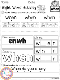 Back To School Sight Word Activity First Grade Distance Learning Word Activities Sight Word Activities Sight Words