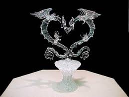 Custom Hand Blown Glass Chinese Dragon Wedding Cake Top Seven Dragon Wedding Cake Dragon Wedding Wedding Cake Tops