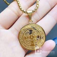 Todo lo que necesitas saber para comprar las mejores ofertas de. Cadena Con Medalla De San Benito Chapado En Oro Ip Colgante Medallon Medalla Cadena Dije Decotec Store