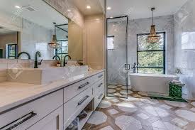 Maritime zone explores different types of offshore vessels and oil and gas drilling units to find the best for the times of striking salary differences between jobs at sea on merchant vessels and offshore. Amazing Bathroom Suite With Vessel Sink Double Faucets Freestanding Stock Photo Picture And Royalty Free Image Image 150726126