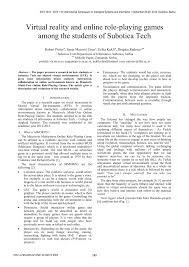 To support students studying remotely, drl recently announced complimentary access to the drl. Pdf Virtual Reality And Online Role Playing Games Among The Students Of Subotica Tech