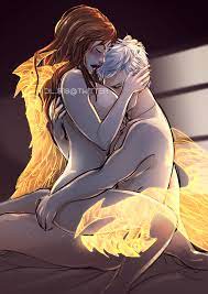 1boy 1girls bed bedroom canon couple capcom consensual cowgirl  position devil may cry devil may cry 5 dl r18 (artist) ghost arms glowing  happy happy sex hug husband and