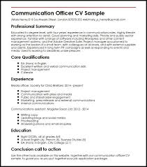 Speculative job application email example. Communication Officer Cv Example Myperfectcv