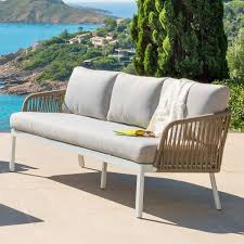 Sammlung von hannah fliegentee • zuletzt aktualisiert: Gartensofa Barcelona 3 Sitzer Weiss Braun Beige Gartenmobel Loungemobel Eminza