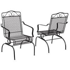 Hampton Bay Nantucket Rocking Metal Outdoor Dining Chair 2 Pack 6991700 0205157 The Home Depot Metal Patio Chairs Metal Patio Furniture Patio Furniture Makeover