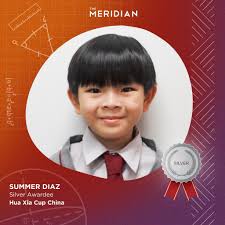 We're so proud of you, Summer! 🥈💛 Huge congratulations to our amazing  Meridian student, Summer Diaz, for winning a silver medal at the Hua Xia  Cup China Mathematical Olympiad! 🇨🇳✨ At such