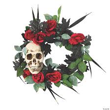 This fabric wreath is simple to make and can be used for many occasions by changing the embellishments. Gothic Wreath Halloween Decoration Oriental Trading