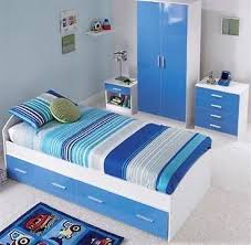 Blue White High Gloss Furniture Bedroom Single Storage Bed Only Kids Boys New Single Beds With Storage Storage Bed Bed