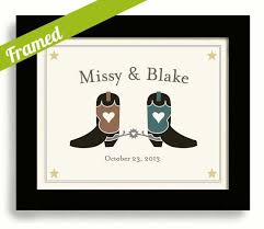 Western Wedding Gift Barn Wedding Cowboy Wedding Texas Wedding Western Decor Country Chic Cowboy Boots Personalized For Couples Framed Print Adornos Vasos