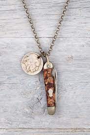 Vintage One Of A Kind Mini Pocket Knife Necklace With Vintage Buffalo Nickel Coin Unisex Jewelry Necklaces For Men Knife Necklace Unisex Jewelry Jewelry