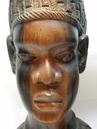 Pair Antique 1950s African Art Hand Carved Ebony? Wood Wooden Bust Figural  Lamp