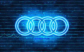 Photo audi logo wallpaper hd desktop background. Download Wallpapers Audi Blue Logo 4k Blue Brickwall Audi Logo Cars Brands Audi Neon Logo Audi For Desktop Free Pictures For Desktop Free