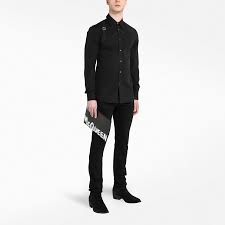 Alexander Mcqueen Black Harness Shirt With Buckle Thedoublef