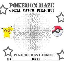 Catch Pikachu In Your Pokeball By Completing This Maze Then Write Your Name And The Date These Pokemon Activity She Pokemon Party Pokemon Coloring Pokemon