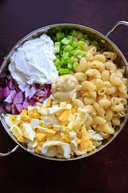 Deconstructed Egg Salad Macaroni With Yogurt Pasta Eggs Celery Onion And Mustard Healthy Recipes Pasta Salad Recipes Egg Macaroni Salad