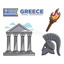 Ber&uuml;hmte Touristische Marksteine Und Kultur Griechenland-Reiseziels Vector  Ikonen Vektor Abbildung - Illustration von sport, olymp: 96257444