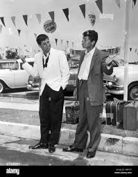 HOLLYWOOD OR BUST, from left: Jerry Lewis, Dean Martin, 1956 Stock Photo