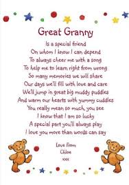 For Great Grandma Grandma Poem Mothers Day Poems Kids Craft Gifts
