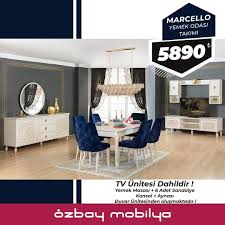 marcello yemek odasi takimi tv unitesi dahil 6 590tl yerine kisa sureligine 5 890 tl bu modelimize ozel tum turkiyeye ucretsiz teslimat imkani