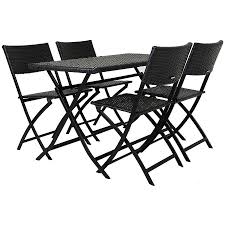 4 Seater Outdoor Dining Set Grey Rattan Foldable Chairs Table Garden Furniture Outdoor Chairs Outdoor Dining Set Superior Homes