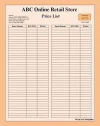 10 Price List Templates Word Excel Pdf Templates Price List Template List Template Word Template