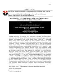 Salam semangat buat seluruh bunda paud serta rekan operator sekolah. Pdf Profil Kompetensi Profesional Guru Taman Kanak Kanak Ditinjau Dari Kualifikasi Akademik