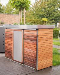 Mulltonnenbox Mit Schiebetur Larche Alu 3er Box Mulltonnenbox Mulltonnenverkleidung Schiebetur