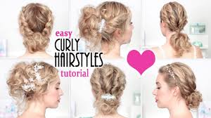 Getting our curls to behave regularly is usually the goal, but these easy and cute hairstyles for curly hair have convinced us to get a little. Easy Hairstyles For Back To School Everyday Party Quick Curly Updo For Short Medium Long Hair Youtube