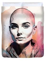 Sinead O'Connor Painting 2 Round Beach Towel