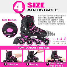 Otw Cool Adjustable Inline Skates For Kids And Adults Outdoor Blades Roller Skates With Full Light Up Led Wheels Safe And Durable Inline Roller