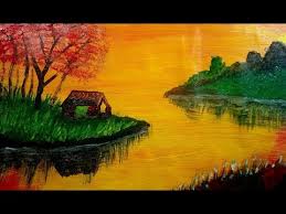 Abstract Painting With Oil Paints Hello friends, in this painting i have choose to paint a riverside scenery with a beautiful house sitting in the calmness of the nature. painting with oil paints