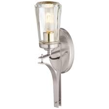Utopia large double bath sconce polished nickel. Minka Lavery Poleis 1 Light Brushed Nickel Wall Sconce 2301 84 The Home Depot