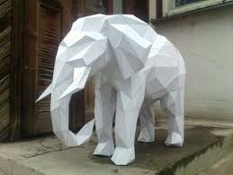 Low Poly Elephant Papercraft Free Template Elephant Papercraft Lowpoly Paper Models Paper Template Free Paper Folding Crafts
