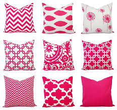 Throw Pillow Cover Hot Pink And White Pillow Decorative Etsy Hot Pink Decor Hot Pink Pillows Pink Accent Pillow