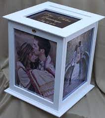 A wedding card box is a great way to decorate your welcome and gift table plus provide the perfect place for your guests to leaving their wedding cards. Personalized Wedding Card Boxes On Sale Card Box Wedding Diy Personalized Wedding Card Box Card Box Wedding