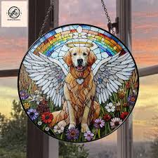Dog Angel Memorial Suncatcher