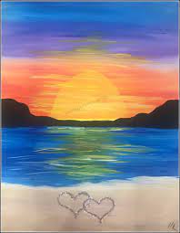 This i a painting demo i did today. Beach Sunset Saratoga Paint And Sip Studio