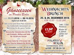 Im pirates berlin finden regelmäßig partys statt. Ganseessen Und Weihnachtsbrunch Im Pirates Berlin Weltexpress