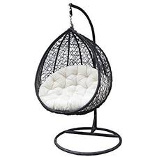 Rattan Hanging Egg Swing Chair With Cushion Hook