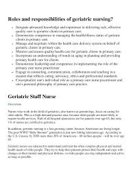 Roles And Responsibilities Of Geriatric Nursing Nurse Job Description Geriatric Nursing Geriatric