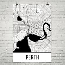 Perth Map Perth Art Perth Print Perth Australia Poster Etsy City Map Art Map Art Map Poster